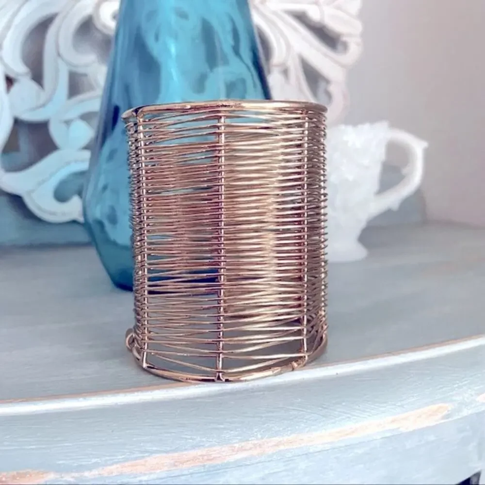 Natasha Wide Gold Tone Cuff Bracelet